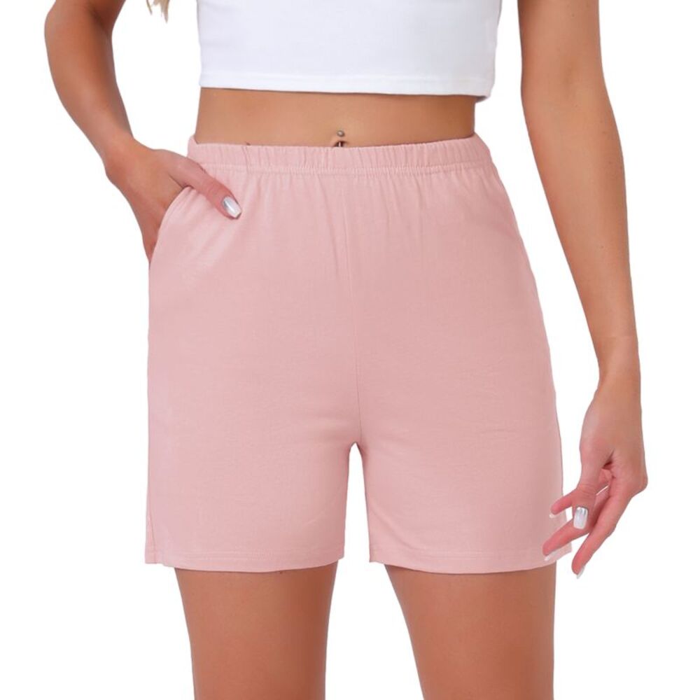 Women's Cotton Soft Stretch Boxer Lounge Shorts Pink
